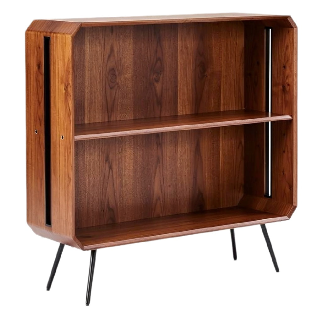 Moderne houten boekenkast met metalen poten